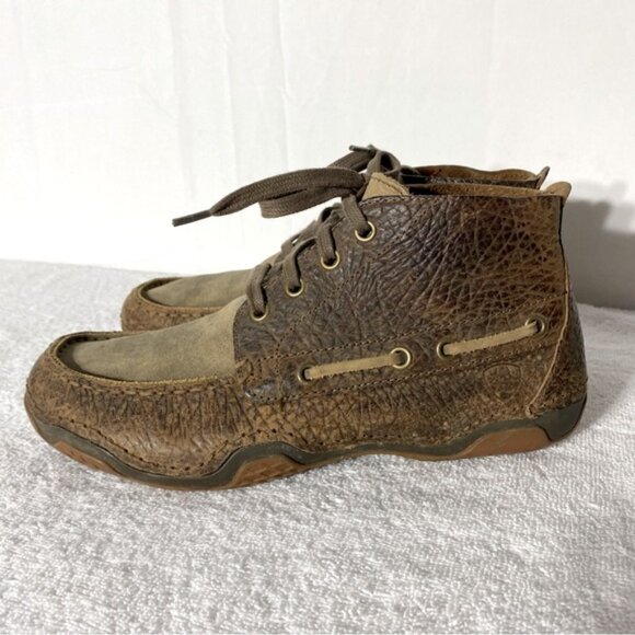 Ariat Brown Distressed Leather Lace Up Chukka Boots Ankle Boots 8EE/41W - Picture 4 of 12